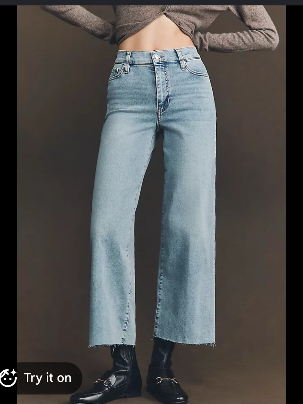 Frame Le Palazzo Crop High-Rise Wide Leg Women’s Jeans - Light Blue